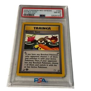 2000 PSA 8 Pokemon Neo Genesis Double Gust 1st Edition #100 Graded